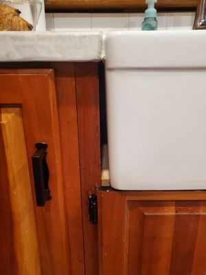 Big gap left between the sink and cabinet when it was installed