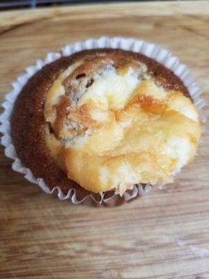 The moist carrot cake muffin with filling.