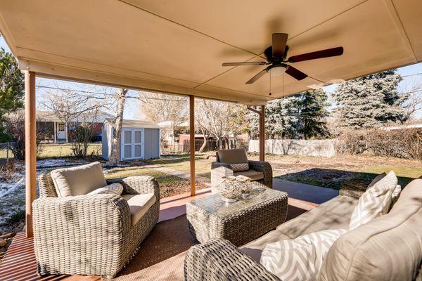 Recently remodeled in Broomfield with lovely covered porch with fan for sunny days.