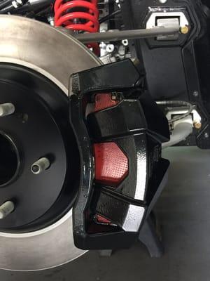 Custom painted brakes.