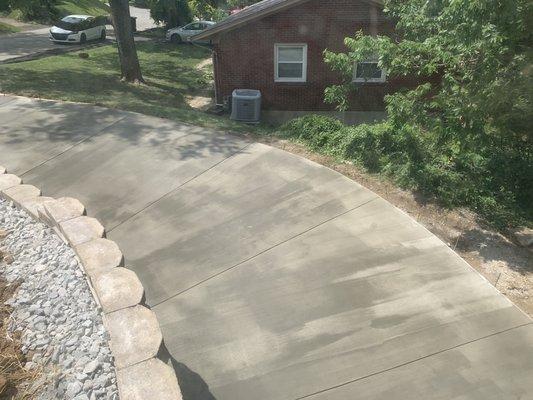 Concrete driveway from above