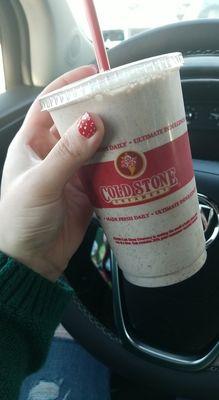 Cake batter milkshake with brownie!