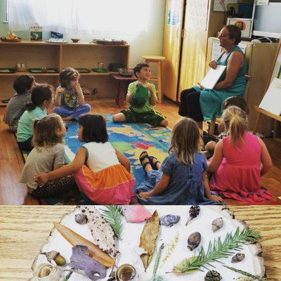 1st grade class. Always begins with a morning circle and day's intention.