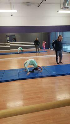 Jayla learning backbends.