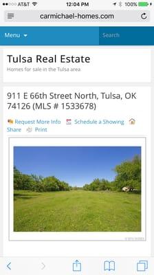 65 acres. Breathless views of Tulsa. 2 ponds, trees, sites and much more. $389,000. Call to view