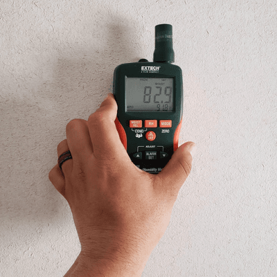 Using moisture meters assists are technicians in being able to determine if materials have properly dried out.