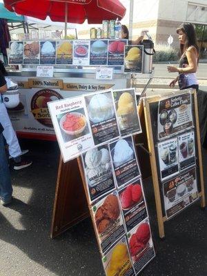 The locally made sorbet. The coconut one was great! Transparent ingredient lists on the board.