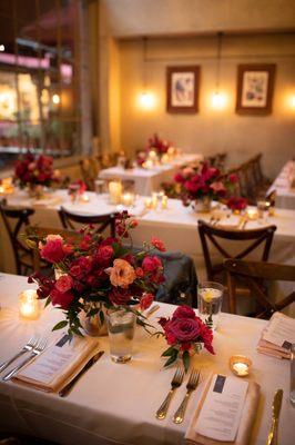 Brooke even provided a ton of gold decor and candles to make the restaurant (State and Fig) even more elegant and rich