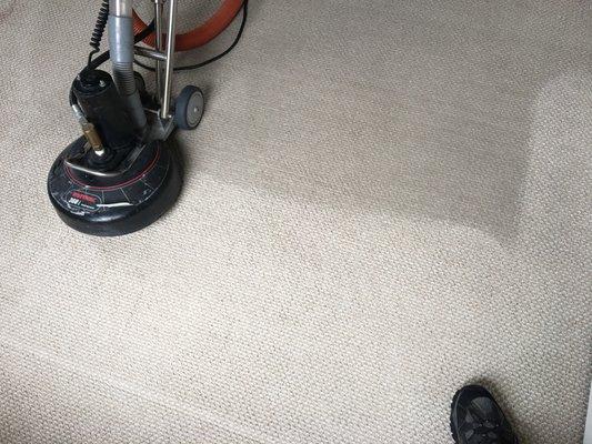 Carpet cleaning a Berber carpet