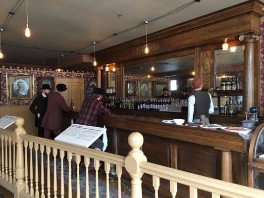 Vignette of 1800s saloon in The Mascot in Skagway