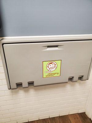 Plus - changing table in Men's room. Minus - seemed a bit flimsy for bigger boys over 2 who might not have the whole potty thing down yet.