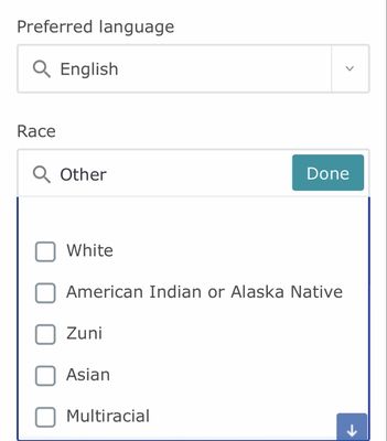 No African American or black listed as a category..