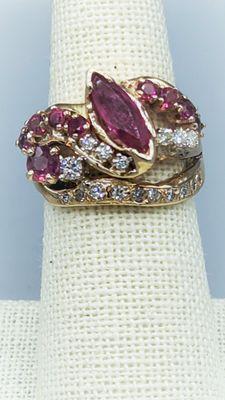 Ruby and Diamond fashion ring