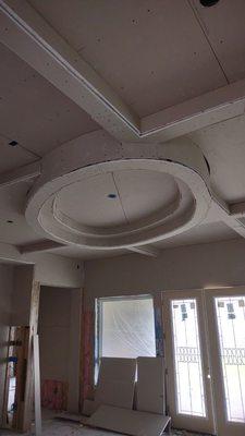 Box ceiling with drywall