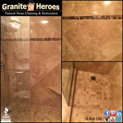 Marble Shower Steam Cleaning and Re-Caulking