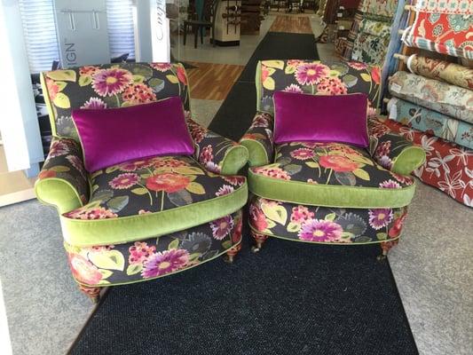 Beautiful reupholstering job on a pair of vintage chairs!