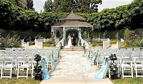 Outdoor wedding venue.