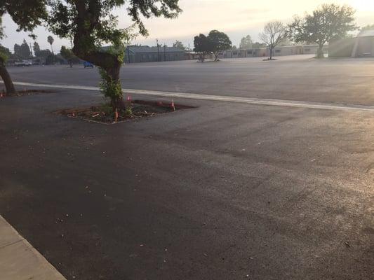 Playground with new asphalt.