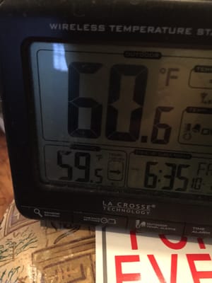 This is the average temp inside my apartment when it's 52 degrees outside.