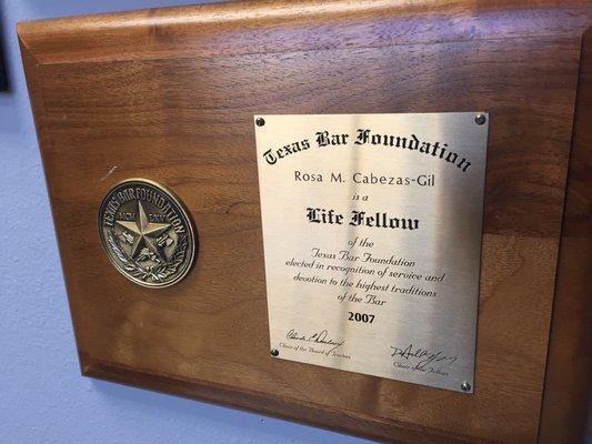 Life Fellow of Texas Bar Association