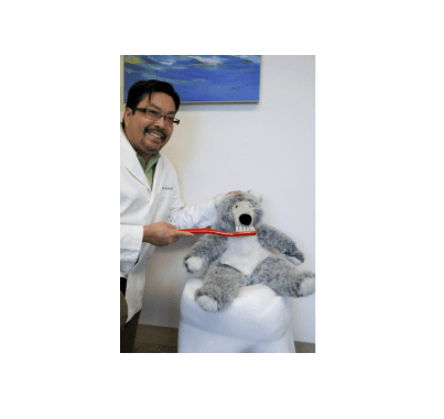 Our patients love Dr. Brother's brushing our bears teeth!