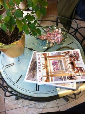 The coffee table is a clock!