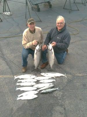 Limit of spring cohos, browns, steelies, and a couple of bonus kings for Mike and Jim!