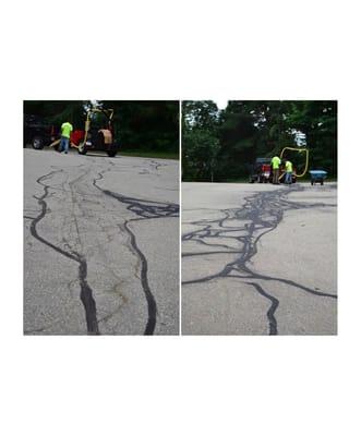 Before and After of Asphalt repairs done in Walpole