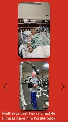 Matt had a massive heart attack before coming to Tx Lifestyle Fitness.