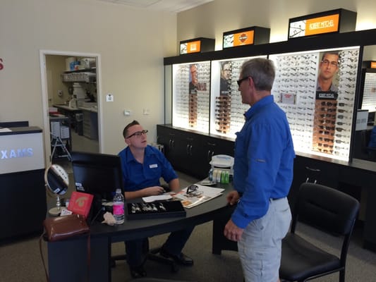 Shopping for eyeglasses. Service was phenomenal! And a great deal!