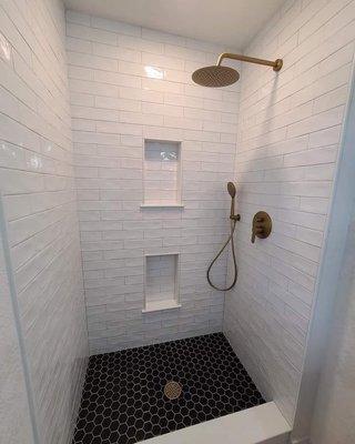 A bathroom remodel, looks lovely, beautiful aesthetic