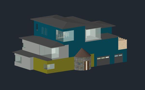 3D Front View of our 3-Story Modern Mansion Design