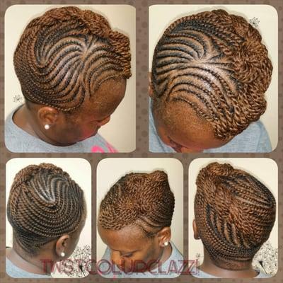 Two strand flat twist pin-up style