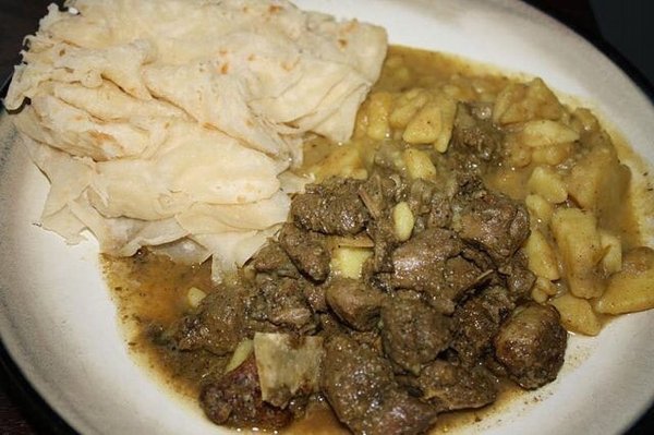 Curry duck and Roti