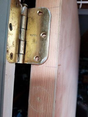 Paid $75 to have hinge inlays and knob holes match the old door. This one doesn't!