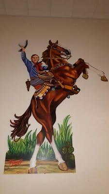 Larger than life cutout of Gene Autry on Champion by Mr. Cherokee