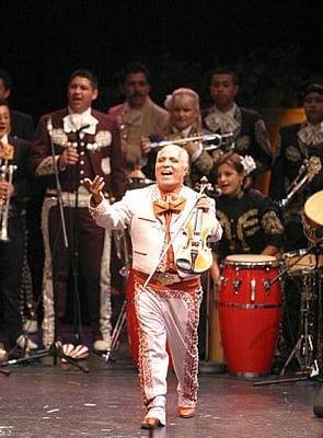 Maestro Gabriel Zavala leading over 200 mariachi students for the Anaheim Mariachi Festival a charity he started in 1996.