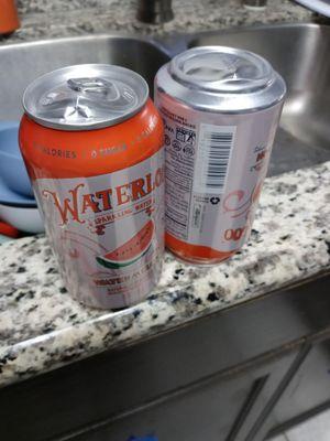 2 damaged cans from an 8 pack if sparkling water