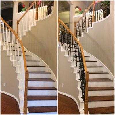 Before and after pic of stairs