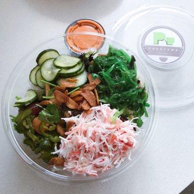 Poke bowl with 3 proteins