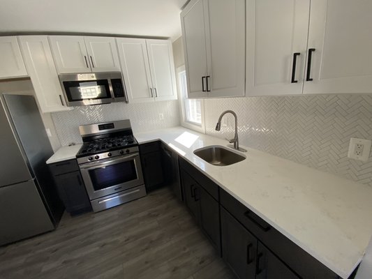 cabinets and backsplash