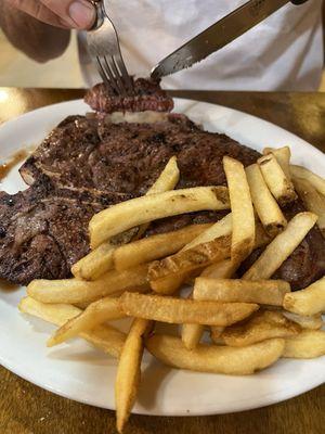 T-bone and fries