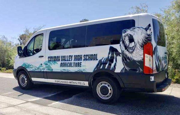 Van wrap we designed and installed for Cuyama Valley High School.