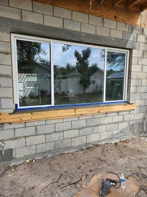 Windows sills form and pour with concrete