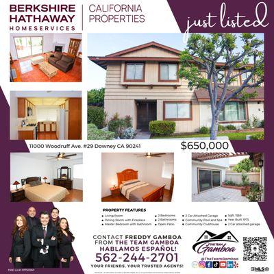 Condominium Just Listed in Downey, CA! 
$650,000. Contact us for more info: The Team Gamboa (323) 244-2701.