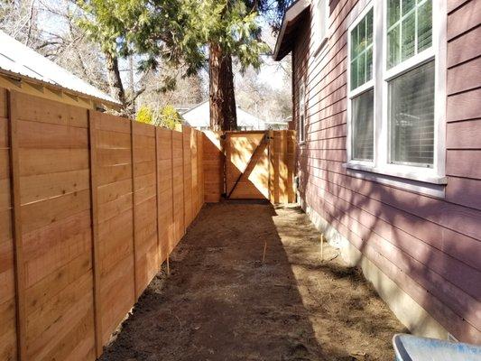 Cedar fence and gate