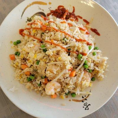 Shrimp Fried Rice     with Siracha