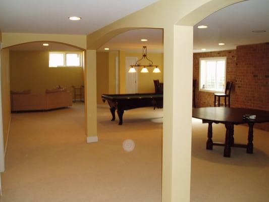 Basement recreation room.