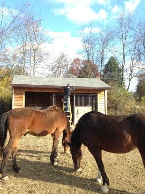 Gutter install on Horse shed on farm property