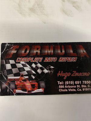 Fórmula Complete Auto Repair Business Card